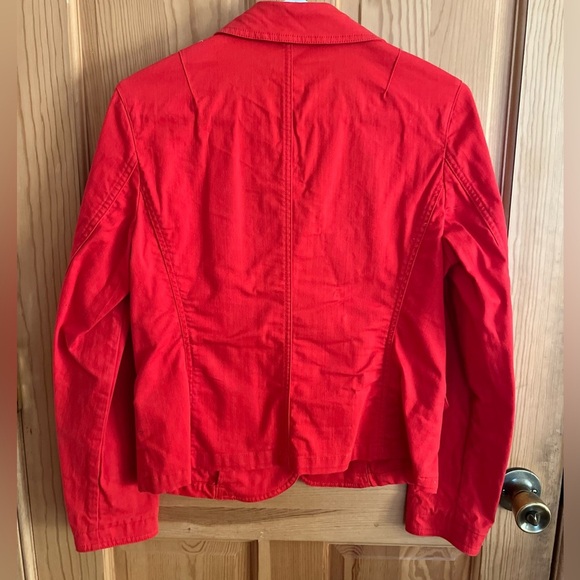 Talbot’s Stretch Women’s Red Blazer Jacket Button Front Cotton Size 10 Classic - Picture 9 of 12